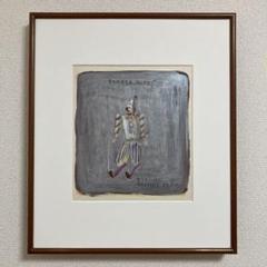 鉛筆デッサン　加藤助八「散歩」日動画廊シール　1977年宇宙展出品作 鉛筆デッサン 加藤助八「散歩」日動画廊シール 1977年宇宙展出品