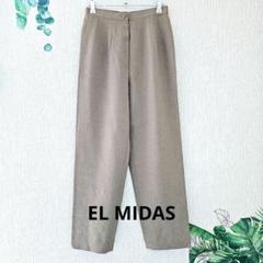 エルミダ EL MIDAS パンツ テーパード ボタニカル柄 38 ベージュ