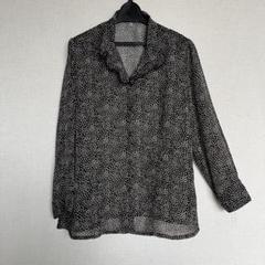ドット柄 長袖 シフォン ブラウス レディース サイズ11 ミセス