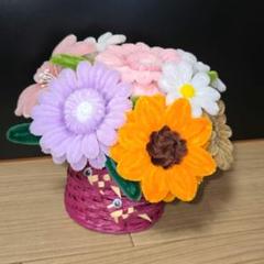 モールフラワー花束　金魚かご付き　枯れない花
