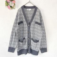 美品★ 【エムケーミッシェルクラン】 ウール混 ニット カーディガン Ｍ ラメ