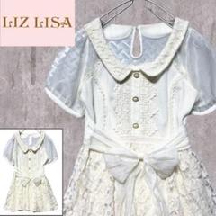 d*2様 平成00's リズリサ　コットンフラワーレースカットソー　平成ギャル 美品☆00s リズリサ レース チュニック リボン フリル 姫ギャル