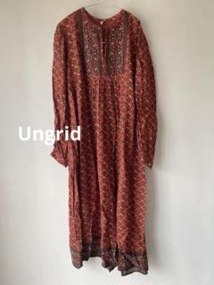 Ungrid アングリッド エスニックプリントワンピース レッド