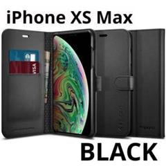 【新品✨】Spigen iPhone XS Max ケース 手帳型 ブラック