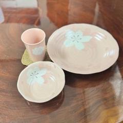 桜模様の陶器食器セット