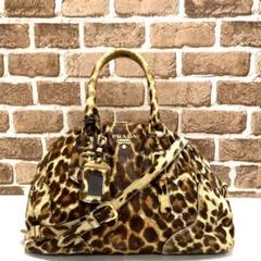 美品!PRADA レオパード 2wayバッグ 3250