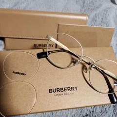 BURBERRY ゴールド メガネ ケース付き　ラウンド