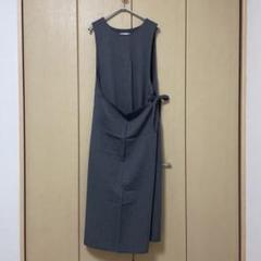 イッセイミヤケimproductプリーツエプロンワンピース2wayブラックグレー イッセイミヤケISSEY MIYAKEアイムプロダクト im product バック