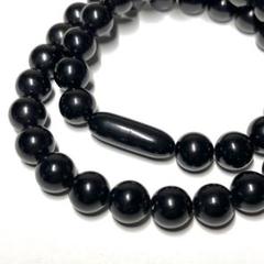 ジェット ネックレス 大珠 10mm 全長43.5㎝