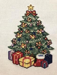 クロスステッチ完成品　クリスマスツリー