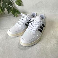 【良品】αdidαs/アディダス/スニーカー/白/黒/25.5cm