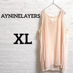 即日発送!AYNINELAYERS 【XL】ピンクノースリーブチュニックブラウス