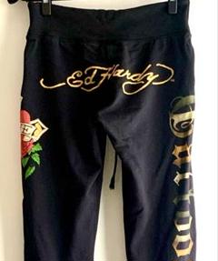 【Ed Hardy】タイガー 黒 ベロア スウェットパンツ 関税送料込 Ed Hardy 大きいサイズ エドハーディー Hardyセットアップ