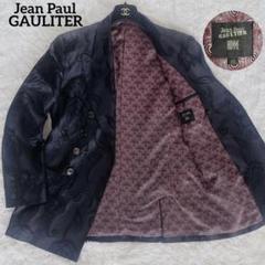 【Jean Paul Gaultier】ジャガード織 ダブルジャケット 黒 48 Jean Paul Gaultier】ジャガード織 ダブルジャケット 黒 48