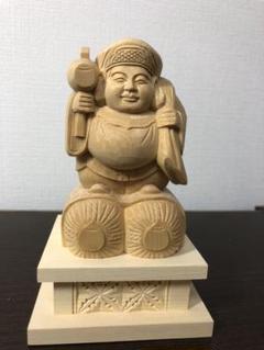 桧木 大黒天 木彫 仏像 新品