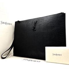 YSL イヴサンローラン　クロコ型押し　レザー　クラッチバッグ 楽天市場】美品 YVES SAINT LAURENT イヴ サンローラン クラッチ