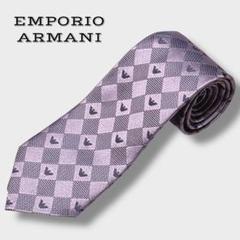 ✨美品✨エンポリオアルマーニ ブランドネクタイ ロゴ総柄 レギュラータイ シルク