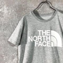THE NORTH FACE　Tシャツ　グレー　Uネック　ロゴプリント　シンプル