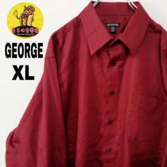 usa古着 GEORGE　長袖ボタンシャツXL　レッド