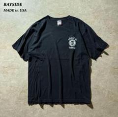 BAYSIDE掠れプリント半袖Tシャツ車USA製アメリカunisex美品90s黒