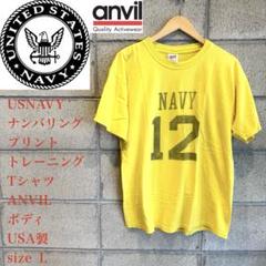 US NAVY Tシャツ イエロー ANVILボディUSA製のサムネイル