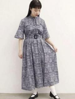 I am i in fact… LIBERTY リバティロングワンピースフレア袖 I am i in fact… LIBERTY リバティロングワンピースフレア袖