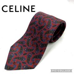 ☆極美品☆CELINE ペイズリー柄 シルクネクタイ - メルカリ