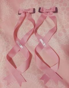 LOTUSribbon♡ツインテールリボンバレッタ Neo ピンク 黒