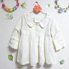 ファーファー　レース　ブラウス