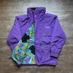 適当な価格 80年代 FILA 紫 ジャケット フリース ナイロン マジックライン ジャケット・アウター