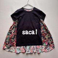 美品 Sacai ドッキングTシャツ カットソー バックプリーツ 花柄