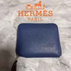 HERMÈS 青 シルクインコンパクト 財布 本物