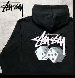 Stussy サイコロロゴ 黒パーカー 海外限定 ステューシー Stussy サイコロ Dice パーカー XL 黒