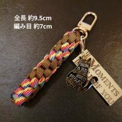 ㉕【444円商品３つ999円】音楽・楽譜・猫チャーム パラコード キーホルダー