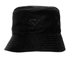 美品【PRADA 】プラダ　メンズ＆レディースバケットハット　ブラック　L レディース メンズ PRADA プラダ バケットハット バケハ 帽子