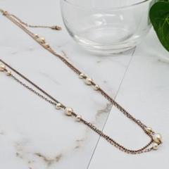 美品♡アガット K10 ミラーボールパーツと淡水パールのステーションネックレス agete アガット K10 ネックレスチェーン パール ミラーボール