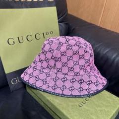 GUCCI GGキャンバス フェドラハット ハット ピンク M - メルカリ