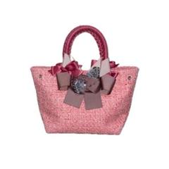 【美品】Zeri. × le creative ツイードリボンバッグ ピンク