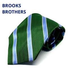 極美品　Brooks Brothers ネクタイ ストライプ柄 緑 白 米国製 シルク ミニBB#1ストライプ レップタイ Made in USA（ネクタイ
