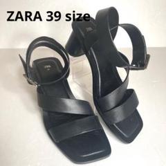 ZARA 厚底クロスストラップサンダルです☆サイズ42(27cm) ZARA ネイビー クロスストラップ サンダル サイズ42 未使用品