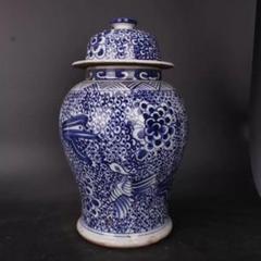 青花凤凰缠枝纹将军罐 景徳鎮 陶磁器 装飾品 現代工芸品 美術品 置物 青花凤凰缠枝纹将军罐 景徳鎮 陶磁器 装飾品 現代工芸品 美術品