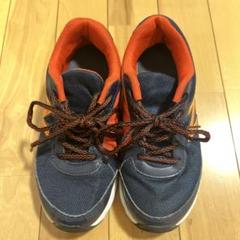 new balance 330スニーカー ネイビー オレンジ 21cm 子供靴