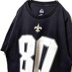 NFL ニューオーリンズセインツ80グラハム Tシャツブラック黒L古着