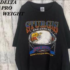 【USA製】デルタプロウェイト　Tシャツ ブラック　XL プリント