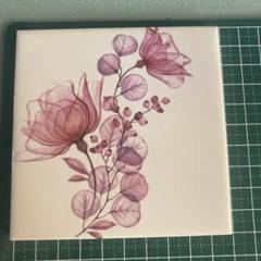 ハンドメイド　タイル　コースター 　☆お花①☆