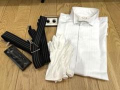 【Mサイズ】AQUA GRAZIEの新郎用シャツ＋小物セット 新郎シャツ小物セット ACQUA GRAZIE(アクアグラツィエ) ハンカチ