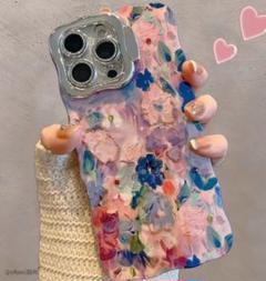 花柄ビーズ装飾iPhoneケース