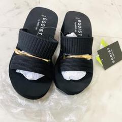 ECOIST ブラックサンダル 21.0cm バースデー