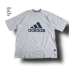 adidasアディダスビッグロゴTシャツy2kグレーMメンズ