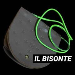 希少！ IL BISONTE スター エンボス レザー ショルダーバッグ 星柄